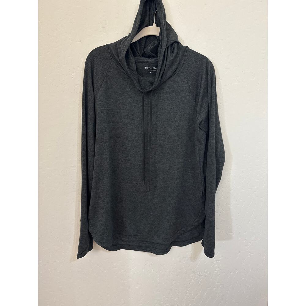 Athleta Grey Uptempo Hoodie Sweatshirt - Size Medium - Picture 2 of 10